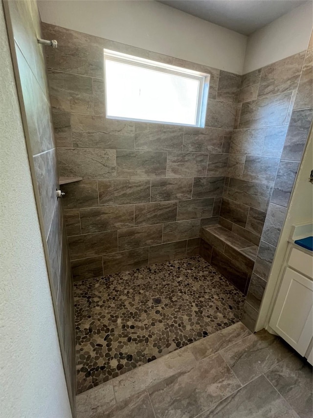 1057 Llano Way, Poolville, TX 76487 - full bath featuring a tile shower and vanity