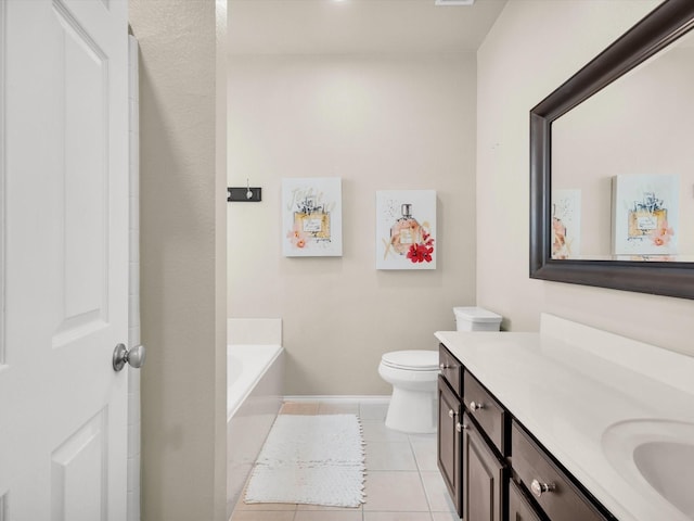 4340 Summer Star Ln, Fort Worth, TX 76244 - full bath featuring vanity, a garden tub, toilet, and tile patterned flooring