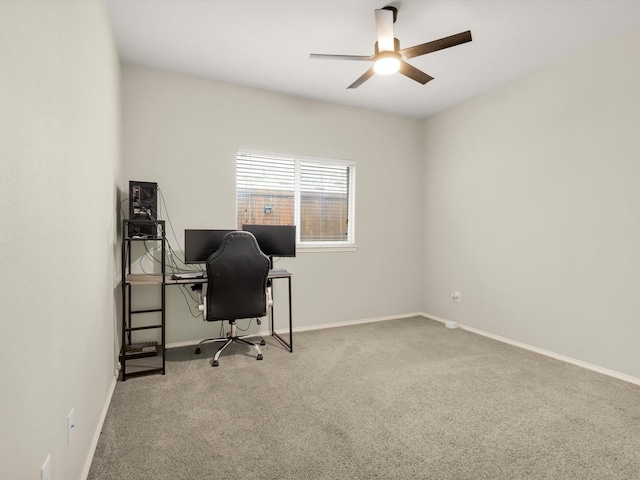 4340 Summer Star Ln, Fort Worth, TX 76244 - carpeted home office featuring ceiling fan and baseboards
