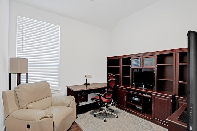 3514 Charleston Dr, Melissa, TX 75454 - home office featuring vaulted ceiling and wood finished floors