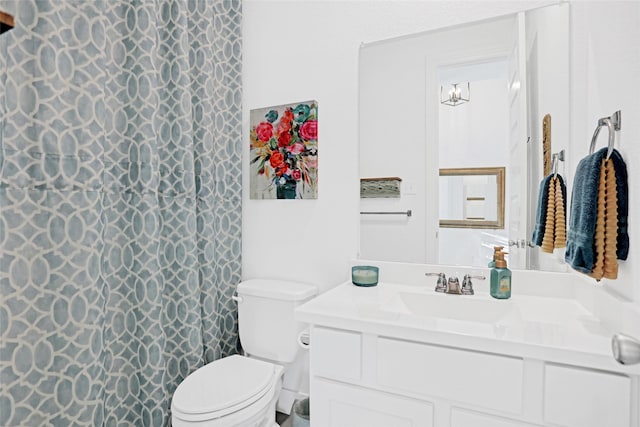 3514 Charleston Dr, Melissa, TX 75454 - bathroom featuring vanity, toilet, and curtained shower