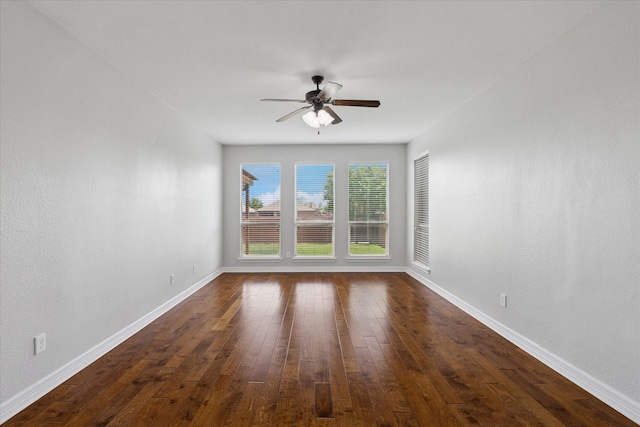 2256 Laurel Forest Dr, Fort Worth, TX 76177 - unfurnished room with ceiling fan, baseboards, and dark wood-style flooring