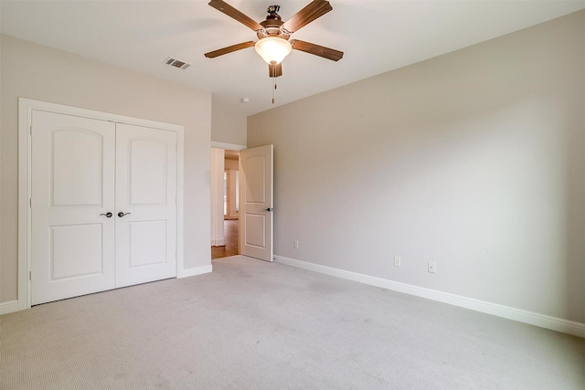 6005 Selkirk Ct, Cleburne, TX 76033 - unfurnished bedroom featuring light carpet, a closet, baseboards, and a ceiling fan