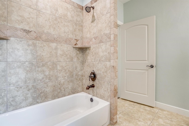 6005 Selkirk Ct, Cleburne, TX 76033 - bathroom with baseboards, shower / tub combination, and tile patterned flooring