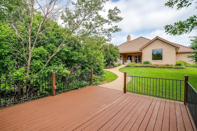 6005 Selkirk Ct, Cleburne, TX 76033 - wooden deck with a yard