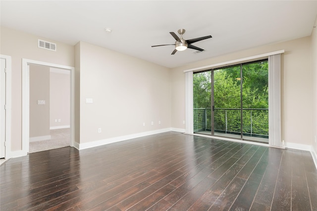 4605 Cedar Springs Rd Unit 201, Dallas, TX 75219 - spare room featuring ceiling fan, wood finished floors, and baseboards