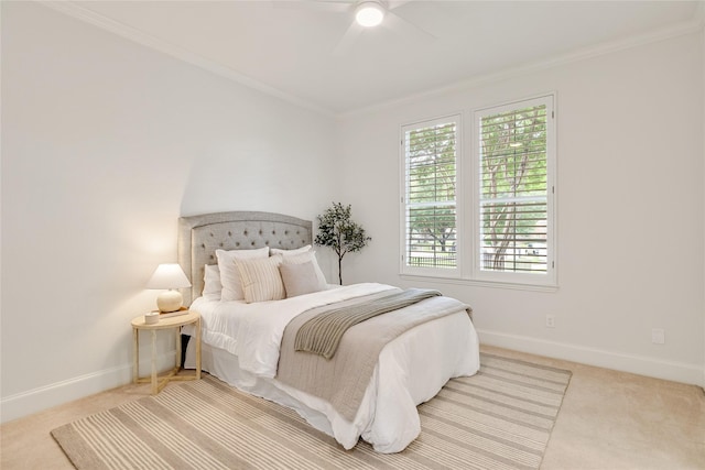 6408 Riverside Dr, Plano, TX 75024 - carpeted bedroom with baseboards, crown molding, and ceiling fan