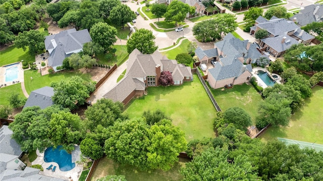6408 Riverside Dr, Plano, TX 75024 - aerial perspective of suburban area featuring a pool area