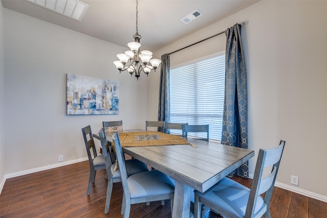 4806 Ashbury Ln, Mansfield, TX 76063 - dining area featuring a chandelier, wood finished floors, and baseboards