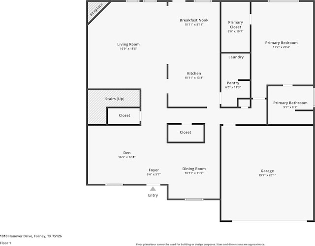 1010 Hanover Dr, Forney, TX 75126 - room layout