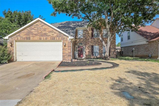 7333 Mesa Verde Trl, Fort Worth, TX 76137 - traditional-style home featuring brick siding, concrete driveway, and a garage