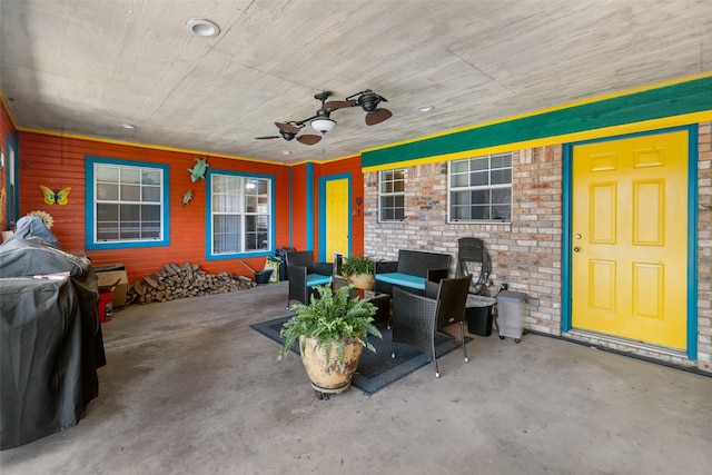 203 Marianne, Sulphur Springs, TX 75482 - view of patio / terrace featuring a ceiling fan