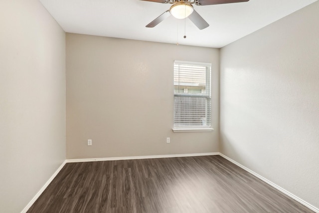 7243 Irish Valley Trl, Fort Worth, TX 76123 - unfurnished room with dark wood finished floors, a ceiling fan, and baseboards