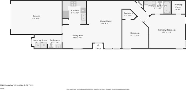 7243 Irish Valley Trl, Fort Worth, TX 76123 - property floor plan