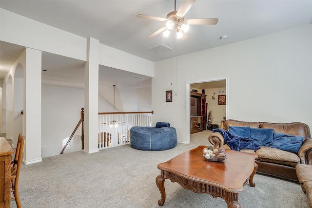 5040 Pallas Ct, Fort Worth, TX 76123 - living area with ceiling fan and carpet