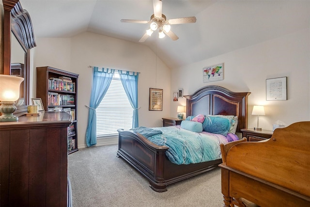 5040 Pallas Ct, Fort Worth, TX 76123 - bedroom featuring lofted ceiling, carpet, and ceiling fan