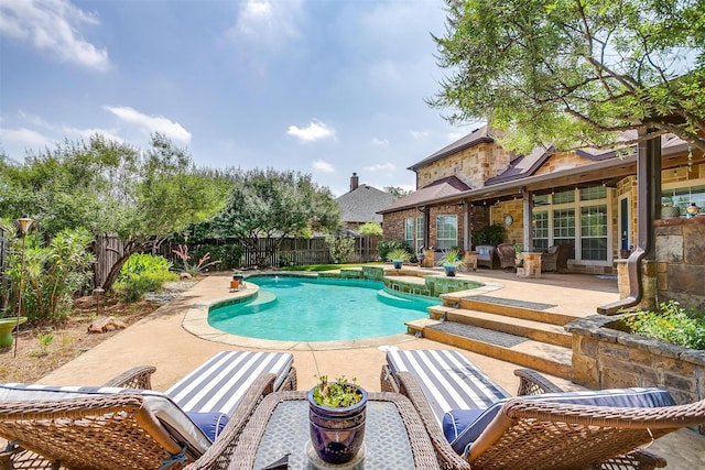 5040 Pallas Ct, Fort Worth, TX 76123 - view of swimming pool featuring a patio area and a fenced backyard