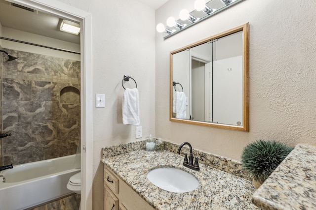 142 Peninsula Point Ter, Mabank, TX 75156 - bathroom featuring vanity, shower / tub combination, wood finished floors, and toilet