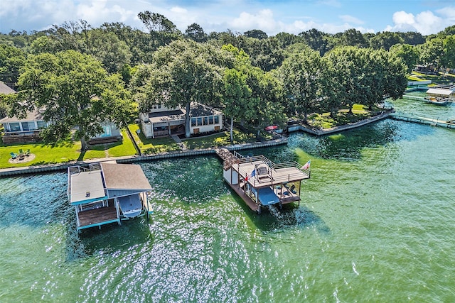 142 Peninsula Point Ter, Mabank, TX 75156 - dock area featuring boat lift and a water view