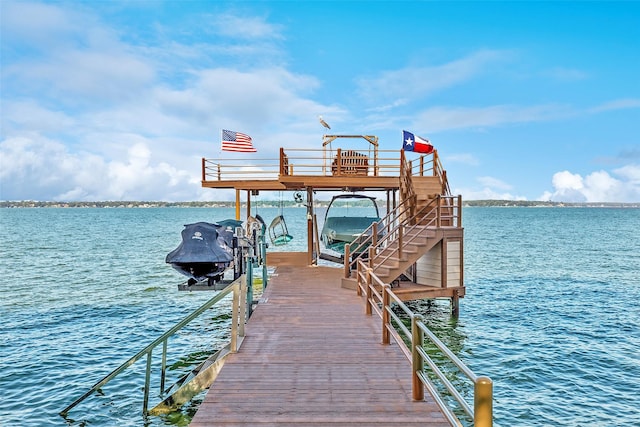 142 Peninsula Point Ter, Mabank, TX 75156 - dock area with boat lift and a water view