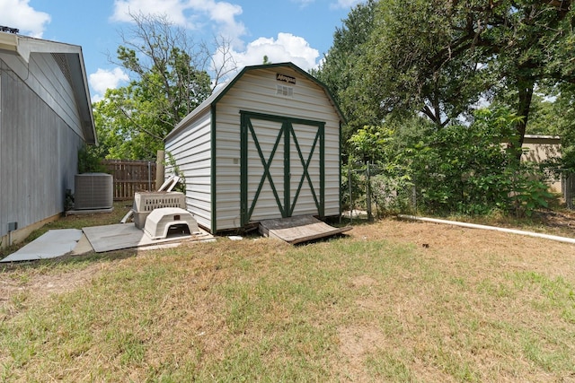 8222 Happy Trl, Alvarado, TX 76009 - view of shed featuring central air condition unit