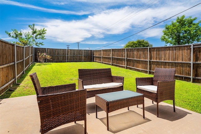3657 Harebell Dr, Carrollton, TX 75007 - view of patio / terrace featuring an outdoor living space