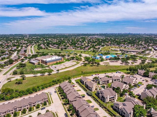 3657 Harebell Dr, Carrollton, TX 75007 - aerial perspective of suburban area featuring a pool area
