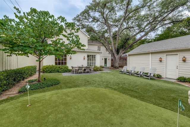 4560 Lorraine Ave, Highland Park, TX 75205 - view of yard with an area to practice putting and a patio
