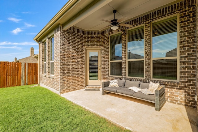 4708 River Edge Pl, Frisco, TX 75036 - view of patio / terrace featuring a ceiling fan and outdoor lounge area