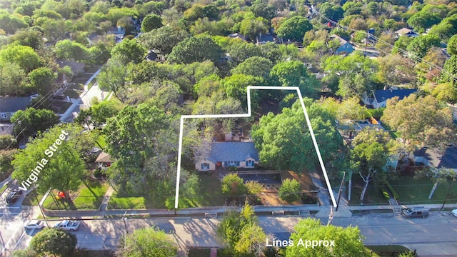 205 N College St, Mckinney, TX 75069 - aerial view of property's location with property parcel outlined