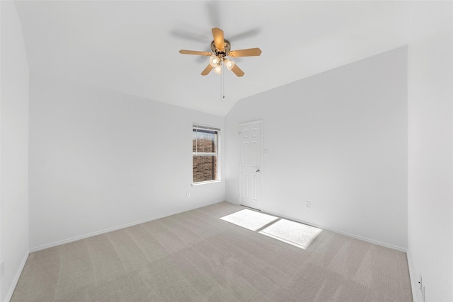 2442 Mackinac Dr, Frisco, TX 75033 - carpeted empty room with a ceiling fan, baseboards, and vaulted ceiling