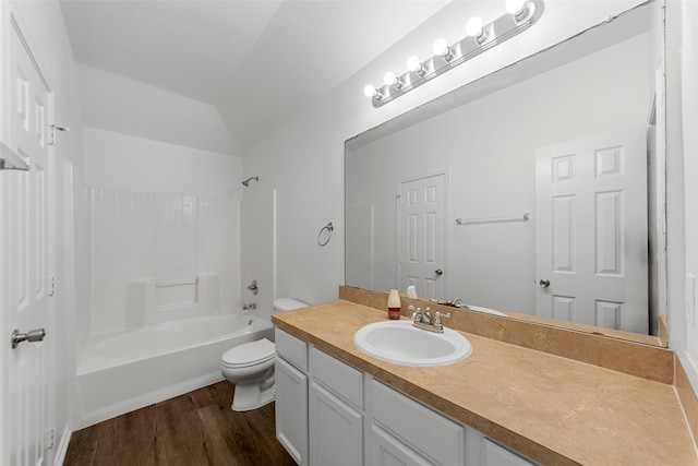2442 Mackinac Dr, Frisco, TX 75033 - full bath with toilet, vanity, wood finished floors, and  shower combination