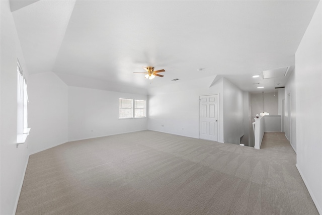 2442 Mackinac Dr, Frisco, TX 75033 - unfurnished living room featuring attic access, carpet, ceiling fan, and baseboards