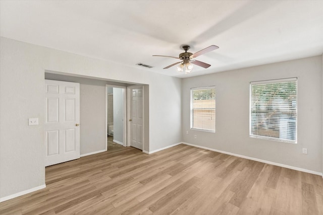 603 Plainview Dr, Mansfield, TX 76063 - spare room featuring ceiling fan, baseboards, and light wood finished floors
