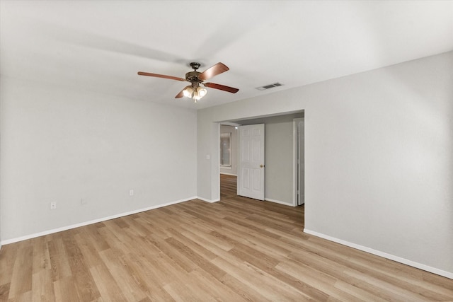 603 Plainview Dr, Mansfield, TX 76063 - unfurnished room with ceiling fan, baseboards, and light wood-style flooring