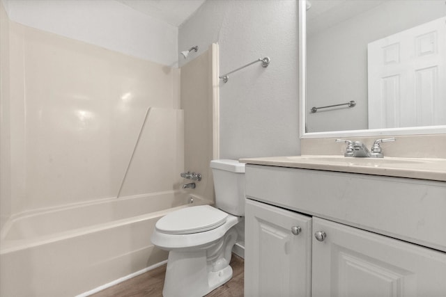 603 Plainview Dr, Mansfield, TX 76063 - full bathroom with vanity,  shower combination, toilet, and wood finished floors