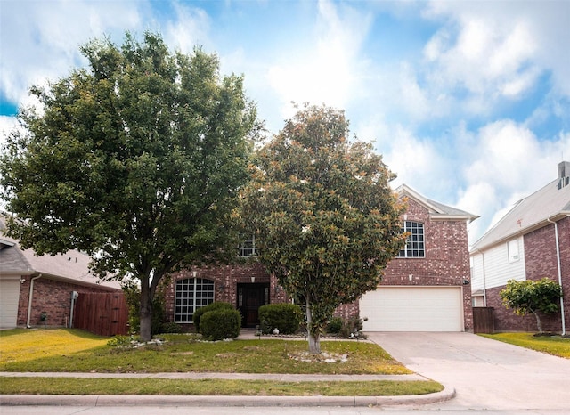 1421 Eugene Dr, Wylie, TX 75098 - obstructed view of property with brick siding, a garage, and concrete driveway