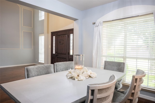1421 Eugene Dr, Wylie, TX 75098 - dining area with dark wood-type flooring and baseboards