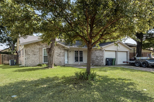 2900 Lachelle Ln, Arlington, TX 76010 - view of front of house featuring a garage, brick siding, and central air condition unit