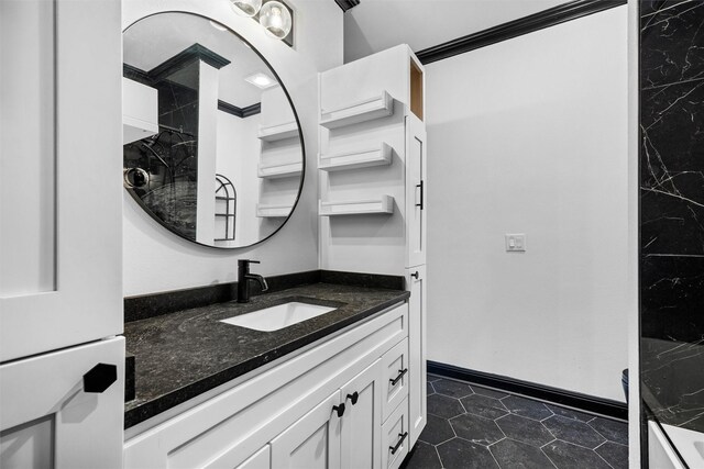 4160 Towne Green Cir, Addison, TX 75001 - bathroom with vanity and tile patterned flooring