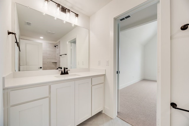 3340 Crescent Ln, Celina, TX 75009 - full bathroom with vanity, a shower, and recessed lighting