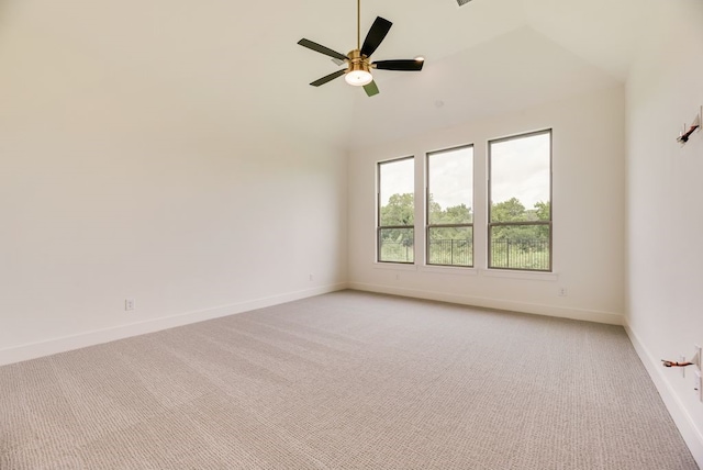 3340 Crescent Ln, Celina, TX 75009 - unfurnished room featuring light colored carpet, lofted ceiling, and a ceiling fan