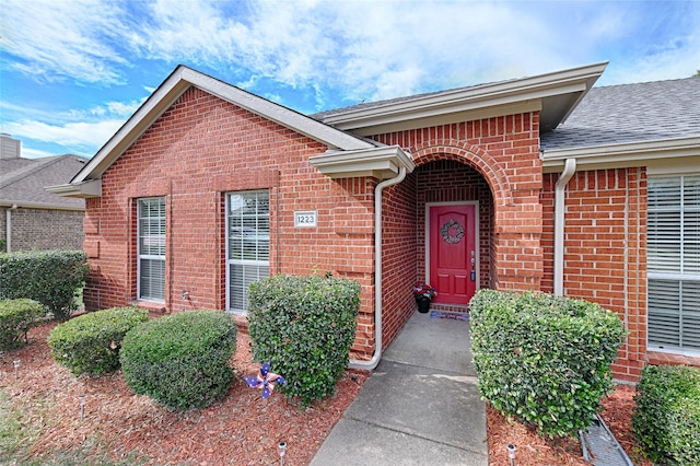 1223 Hampton Bay Dr, Rockwall, TX 75087 - entrance to property with brick siding and a shingled roof