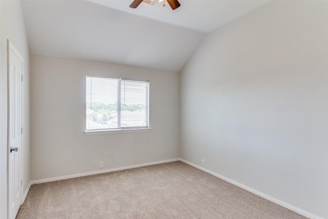 536 Kerry St, Crowley, TX 76036 - unfurnished room with lofted ceiling, a ceiling fan, light colored carpet, and baseboards