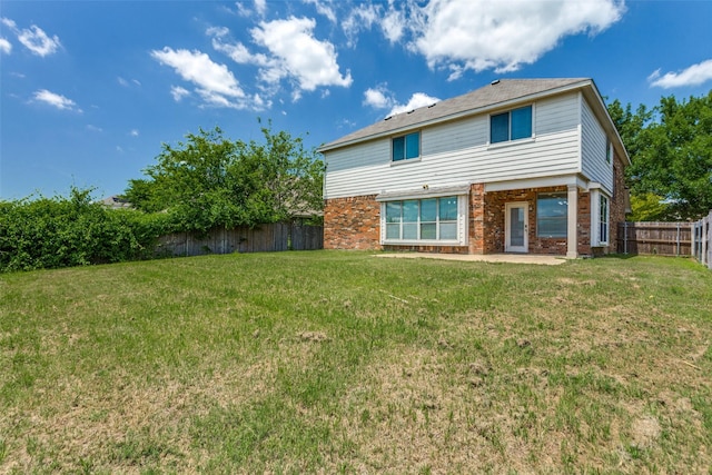 536 Kerry St, Crowley, TX 76036 - rear view of property featuring brick siding and a patio area