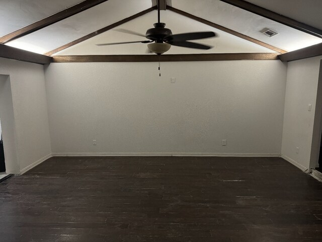 826 E Center St, Duncanville, TX 75116 - unfurnished room with a ceiling fan, dark wood-type flooring, and baseboards