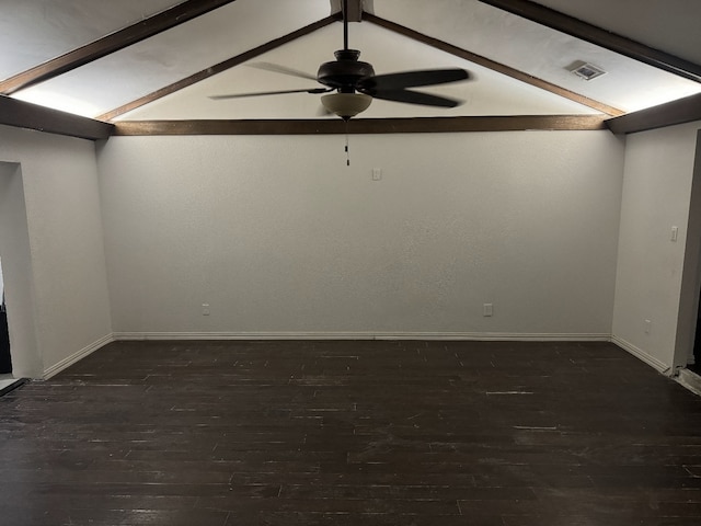 826 E Center St, Duncanville, TX 75116 - spare room featuring a ceiling fan, dark wood-style floors, and baseboards
