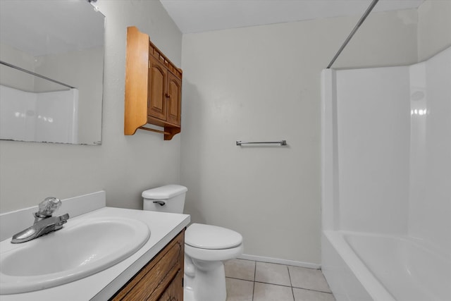 1313 Crow Dr, Waco, TX 76705 - full bath with toilet, vanity, tile patterned floors, and tub / shower combination