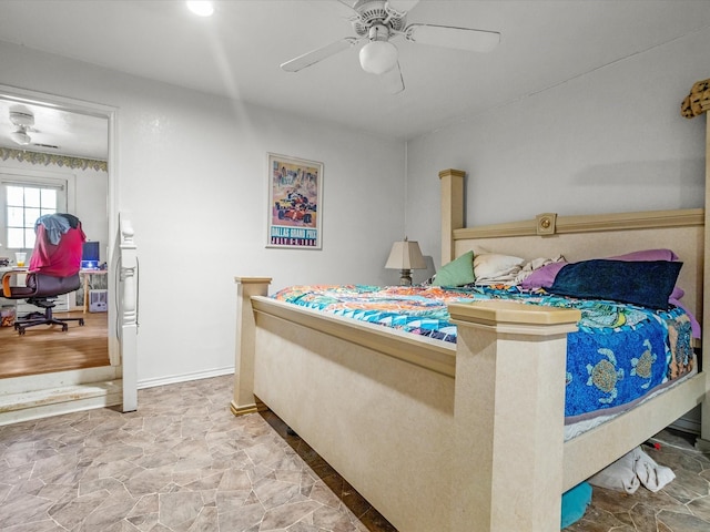 360 Diamond Bar Trl, Aledo, TX 76008 - bedroom with stone finish floors and a ceiling fan