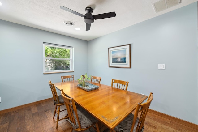1209 Redbud Dr, Arlington, TX 76012 - dining room with a ceiling fan, wood finished floors, baseboards, and recessed lighting